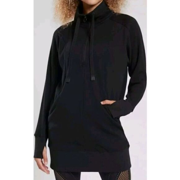 85 ATHLETA COZY KARMS 1/4 ZIP PULLOVER SWEATSHIRT TUNIC TOP DRESS FLEECE LINED - Picture 1 of 1